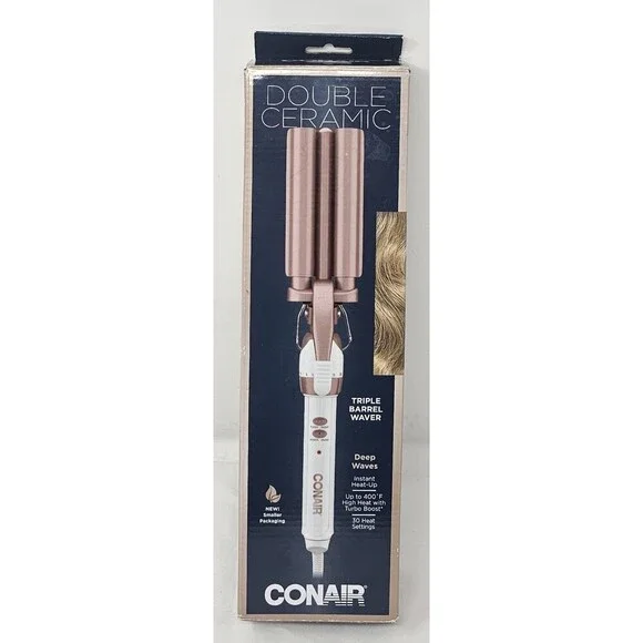 Conair Double Ceramic Triple Barrel Waver New In Box 100% Authentic - Picture 1 of 8